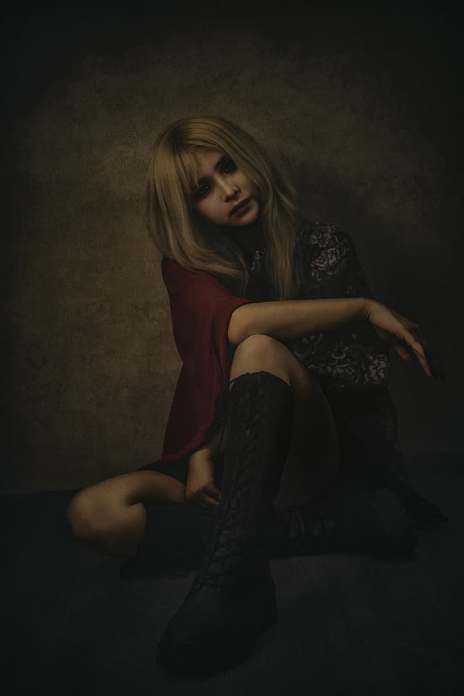 Moody Blonde Portrait by KOIKI — canvas wall art