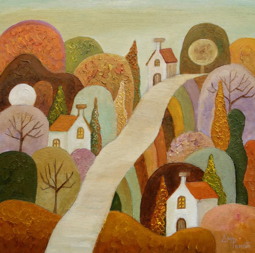Whimsical Village Path by Angeles M. Pomata — canvas wall art