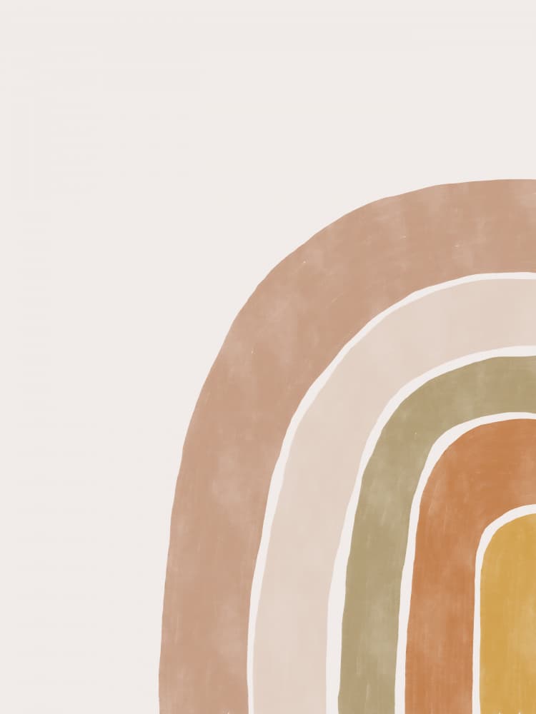 Muted Earthy Rainbow by Menina Lisboa — canvas wall art