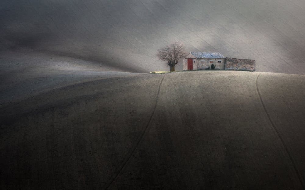 Lone Winter Barn by Sergio Barboni — canvas wall art
