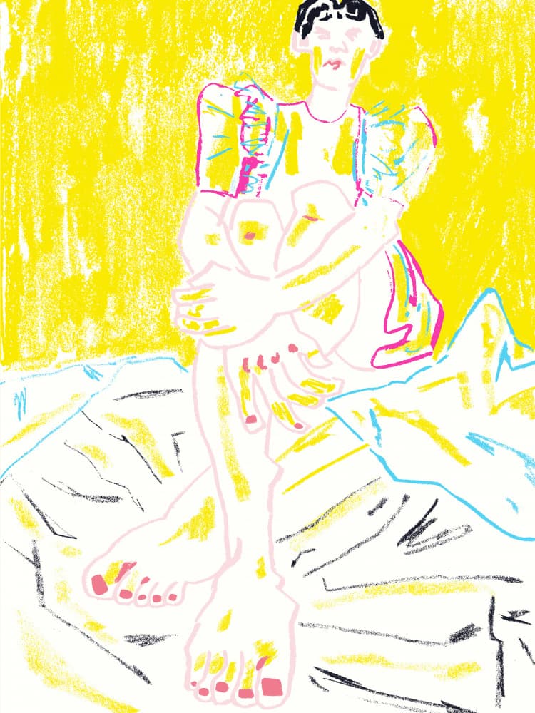 Vibrant Sitting Figure by Francesco Gulina — canvas wall art