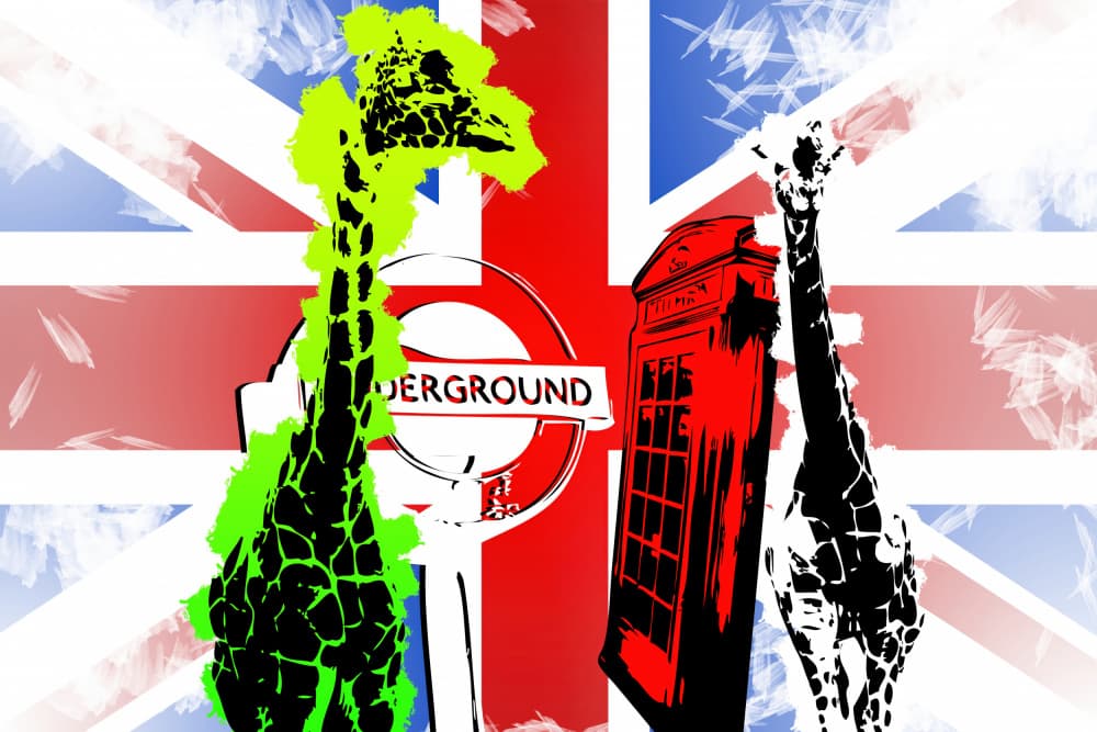 Surreal London Giraffes by Rafal Kulik — canvas wall art