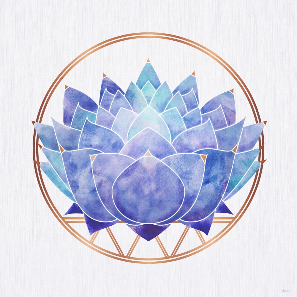Zen Indigo Lotus by Kristian Gallagher — canvas wall art