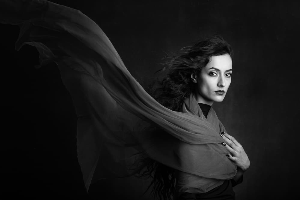 Mysterious Woman Portrait by Mehdi Mokhtari — canvas wall art