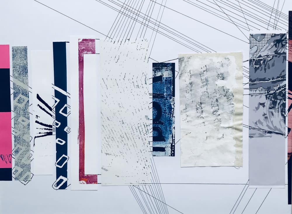 Layered Geometric Abstraction by kellymariesmith — canvas wall art