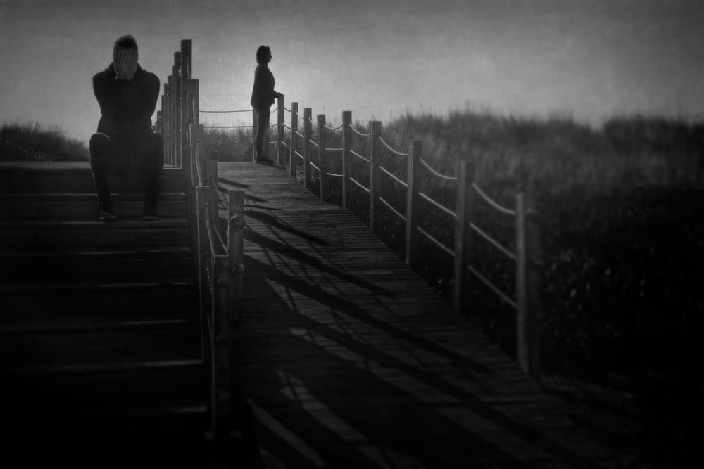 Distant Couple Separation by Nuno Borges — canvas wall art