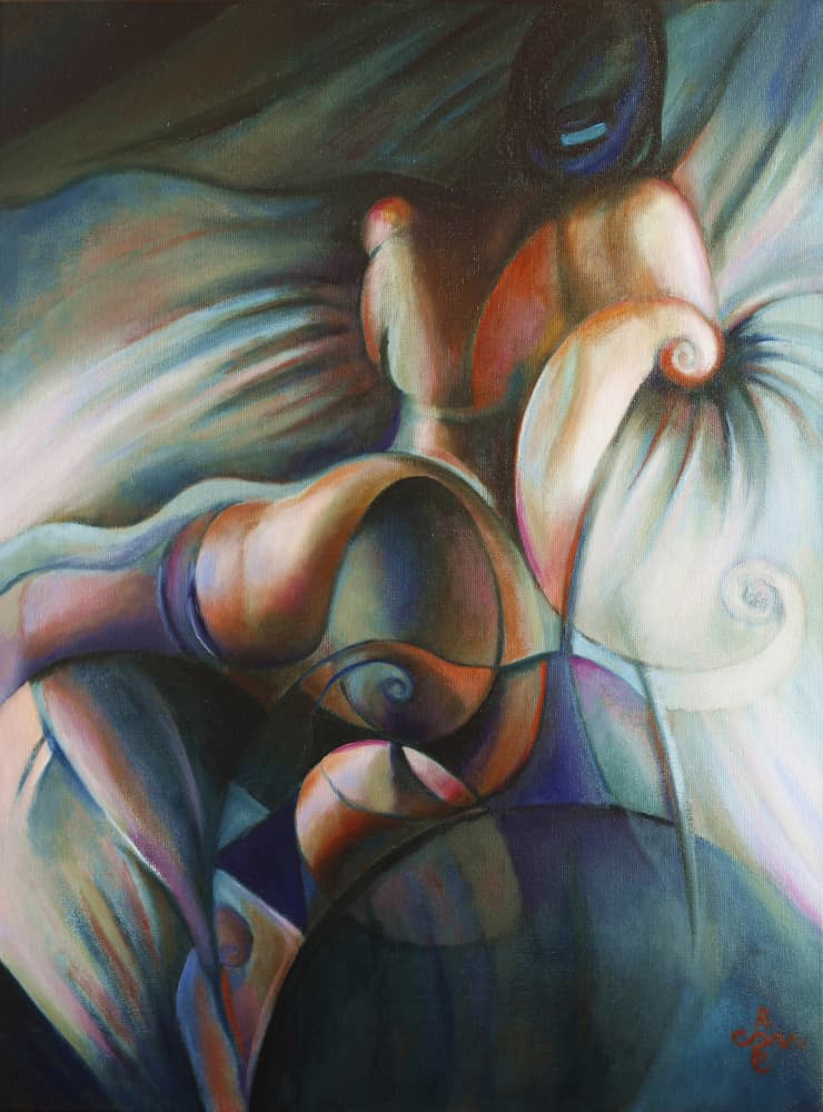 Soft Abstract Embrace by Corné Akkers — canvas wall art