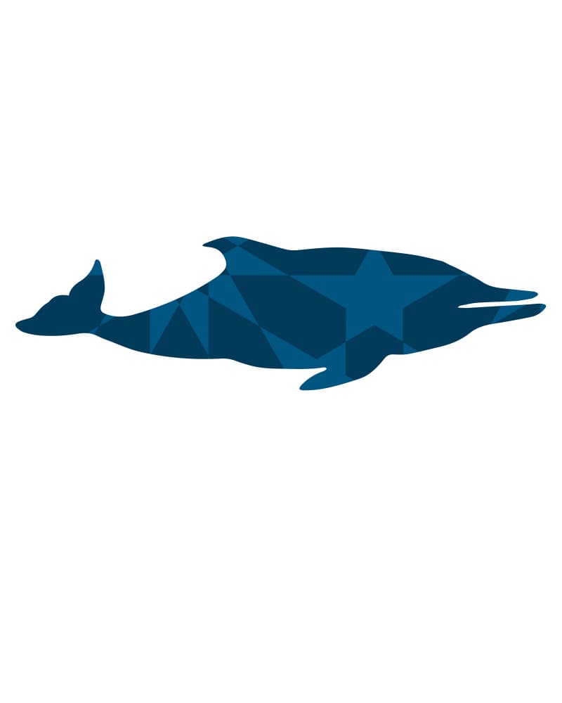 Geometric Blue Dolphin by Emiliano Deificus — canvas wall art