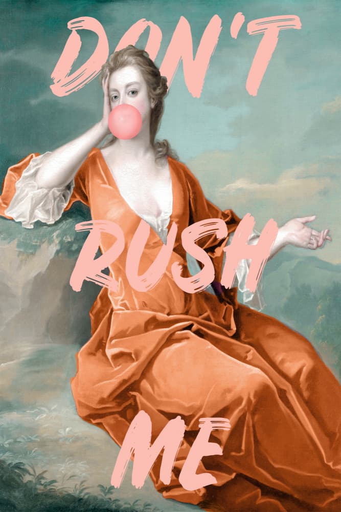 Sassy Bubble Gum Portrait by Talitha McQueen — canvas wall art