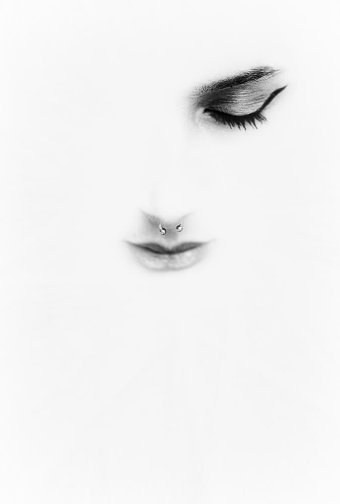 Minimalist Pierced Portrait by Toni Fidanza — canvas wall art