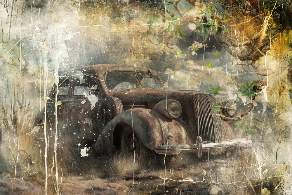 Forgotten Classic Car by Rafal Kulik — canvas wall art