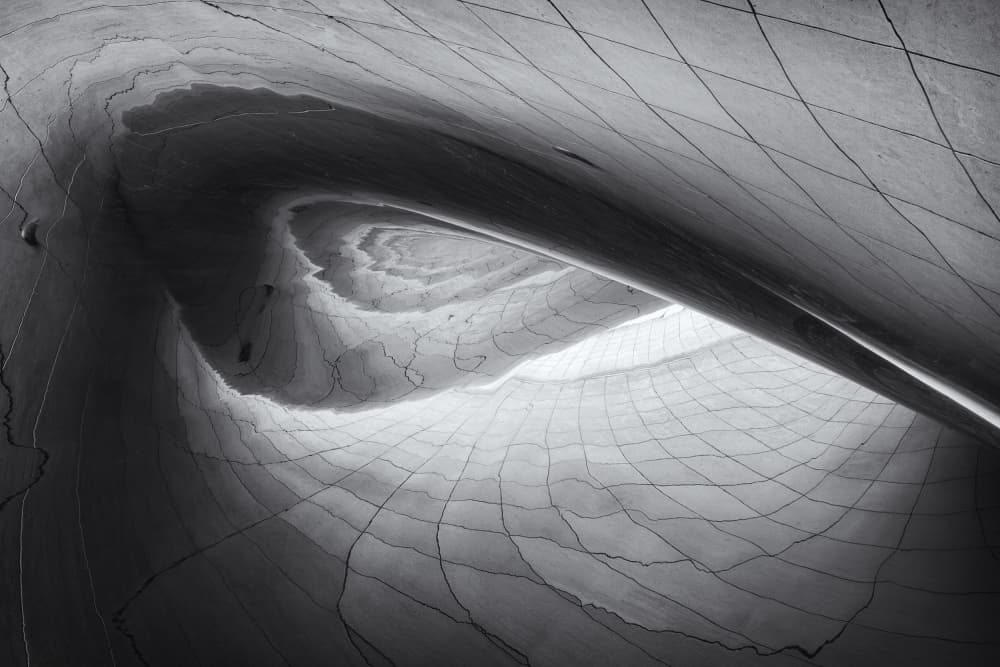 Curved Steel Reflections by Christopher Budny — canvas wall art