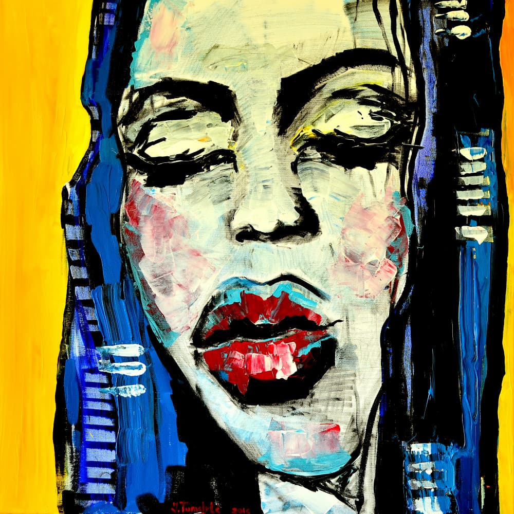 Red Lips Abstract by Julija Belickienė — canvas wall art