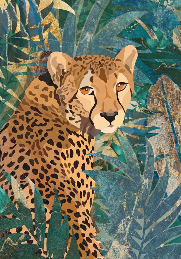 Watchful Jungle Cheetah by Sarah Manovski — canvas wall art