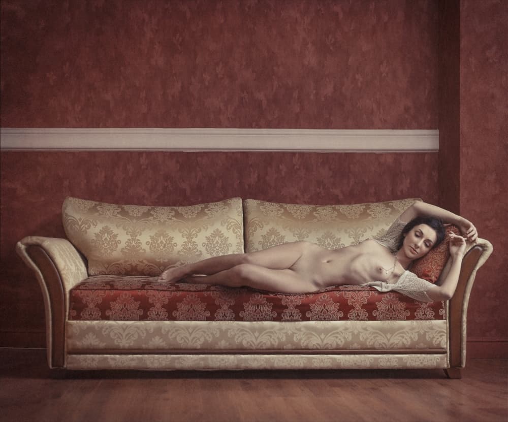 Elegant Reclining Nude by Kalynsky — canvas wall art