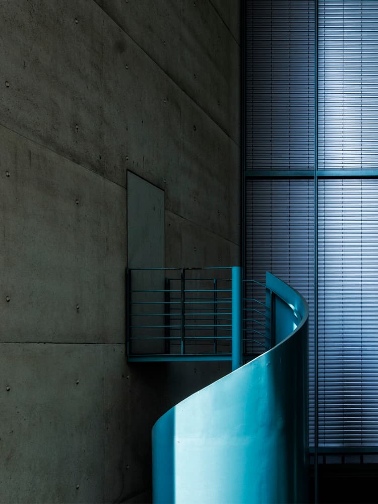 Sleek Blue Staircase by Gerard Jonkman — canvas wall art