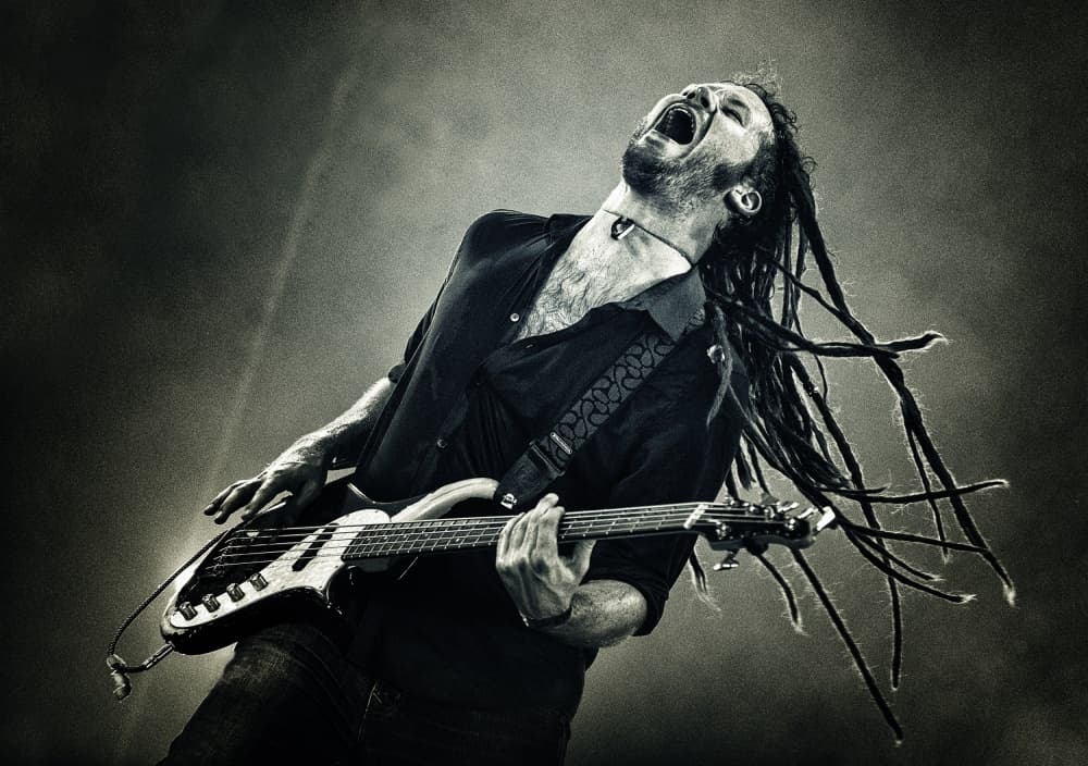 Screaming Rock Bassist by Gerard Jonkman — canvas wall art