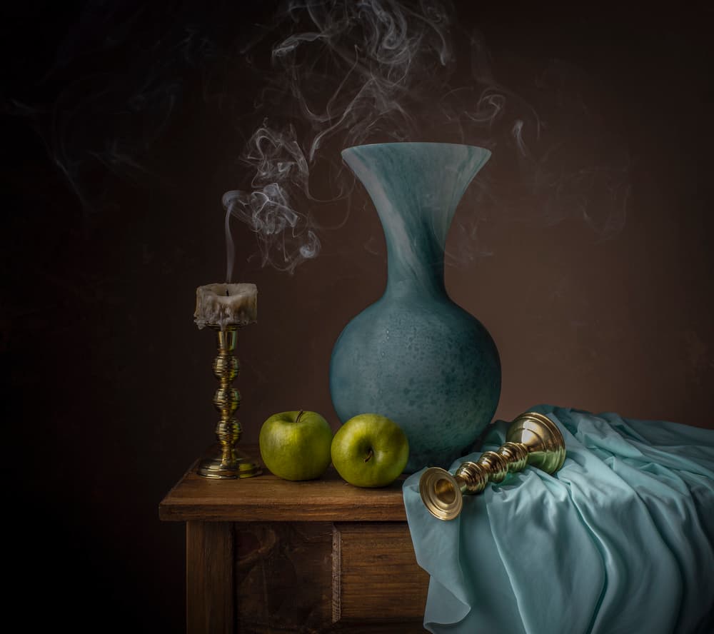 Smoking Candle Still Life by Margareth Perfoncio — canvas wall art