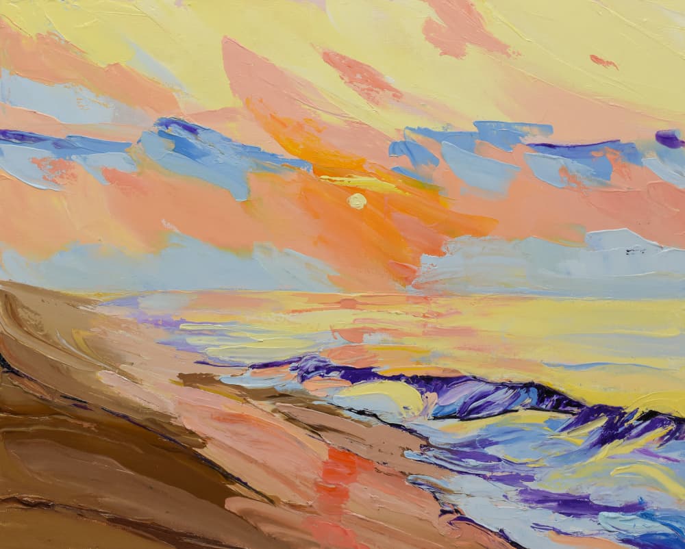 Vibrant Ocean Sunset by Maxine Shore — canvas wall art