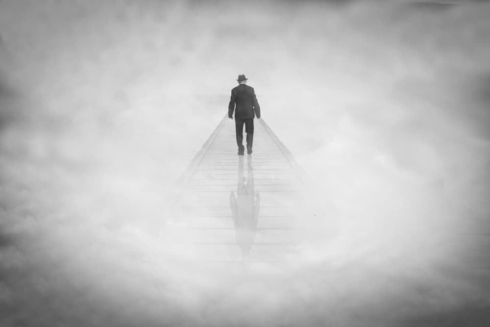 Man Walking Into Fog by Clas Gustafson PRO — canvas wall art