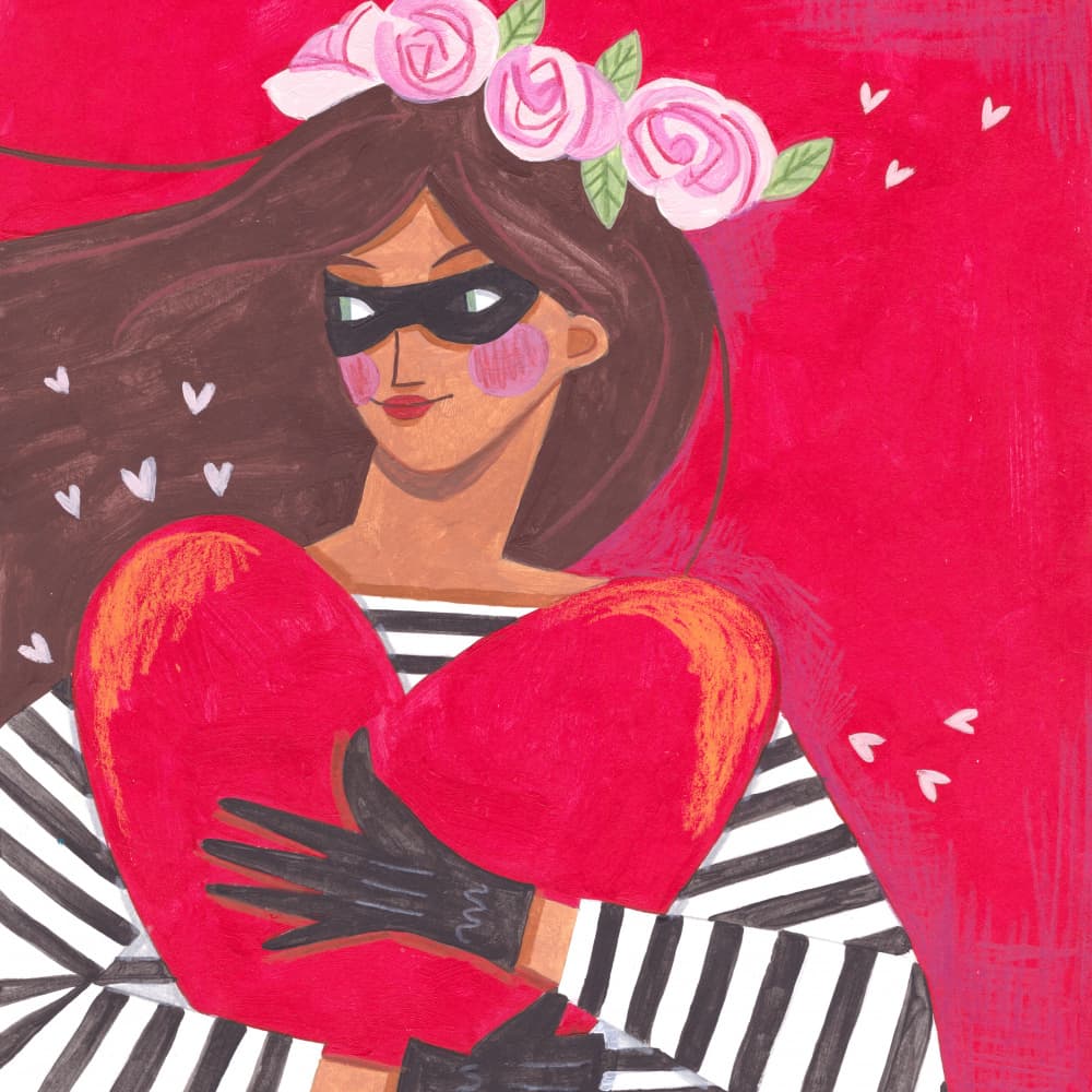 Portrait woman you stole my heart by Caroline Bonne Müller — canvas wall art