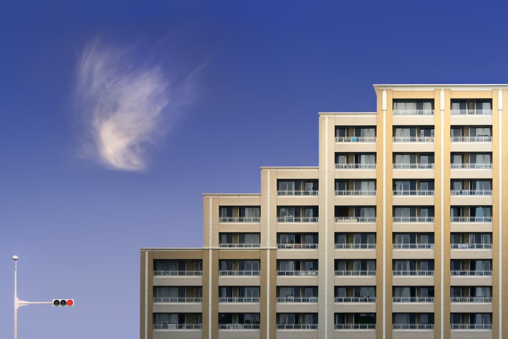 Modern City Blue Sky by Akira TAKAUE — canvas wall art