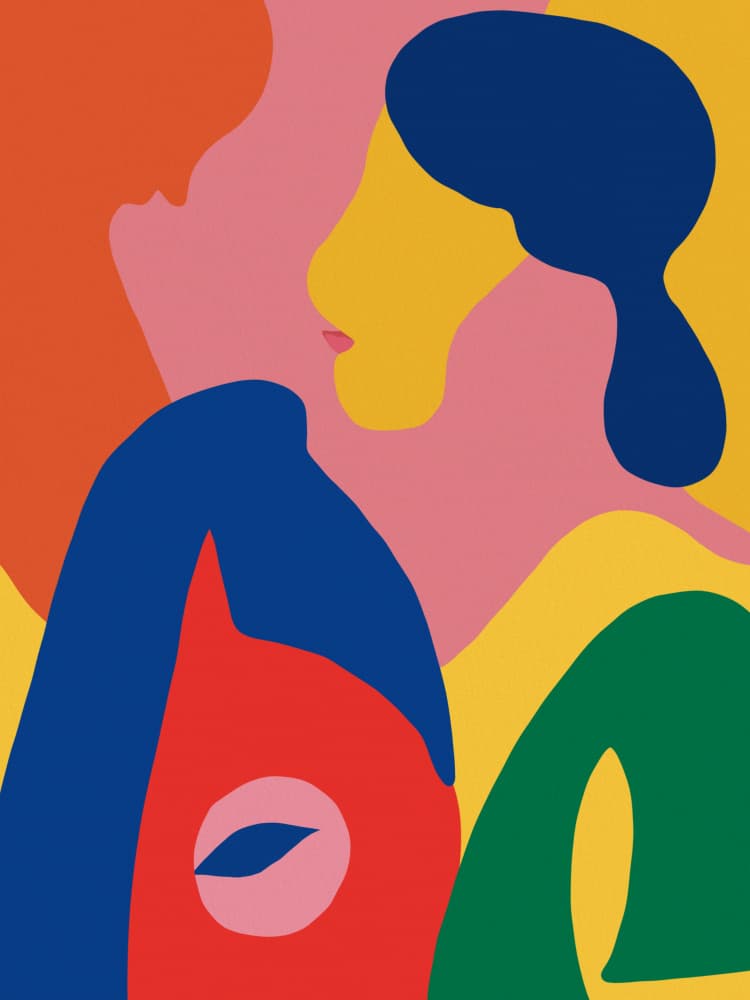 Colorful Abstract Faces by Little Dean — canvas wall art