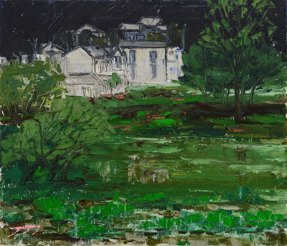 Waterside Mansion Reflections by Jukyong Park — canvas wall art