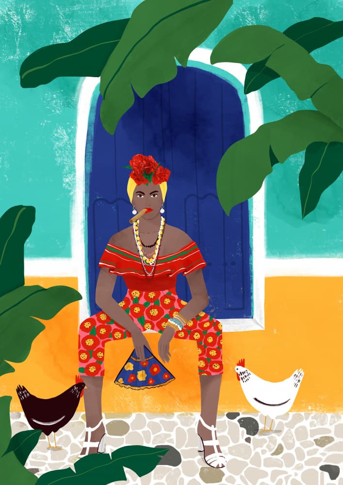 Cuban Woman with Cigar by Maja Tomljanovic — canvas wall art