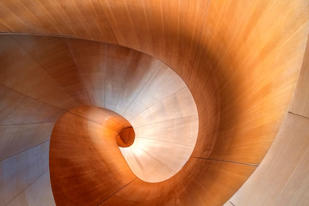 Warm Wood Spiral by Louie Luo — canvas wall art