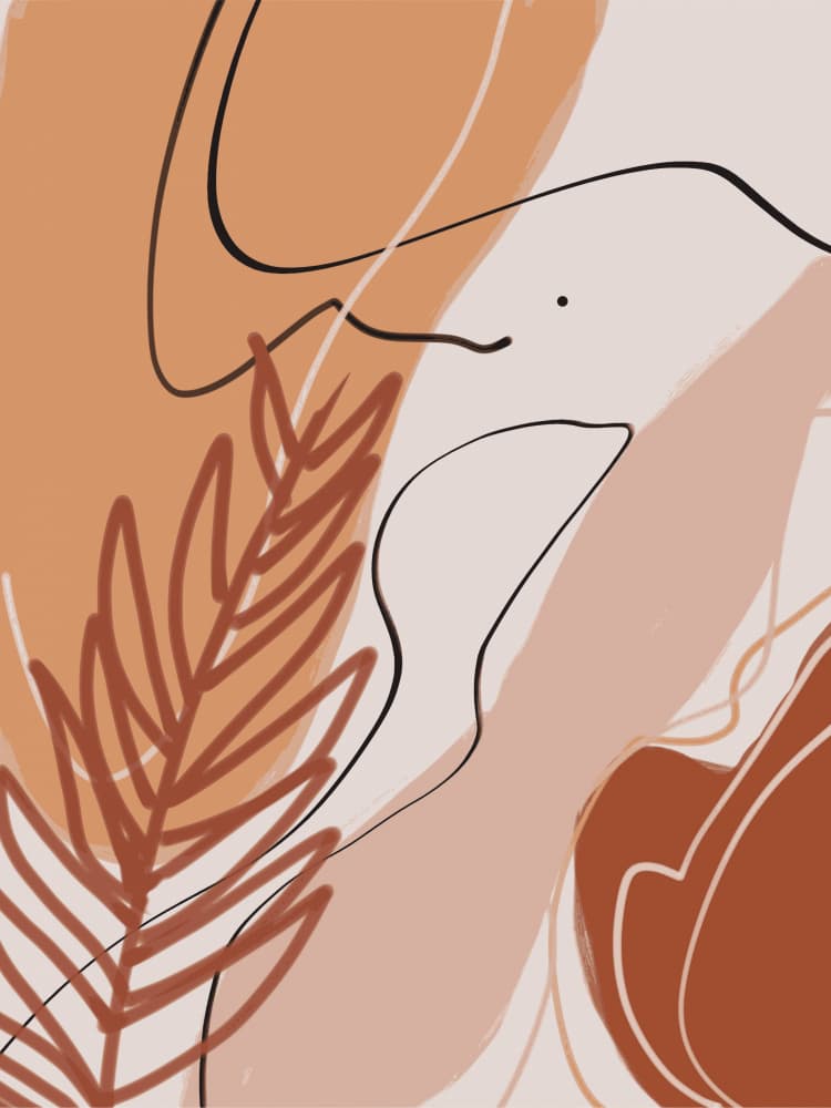 Warm Boho Abstract Forms by Little Dean — canvas wall art