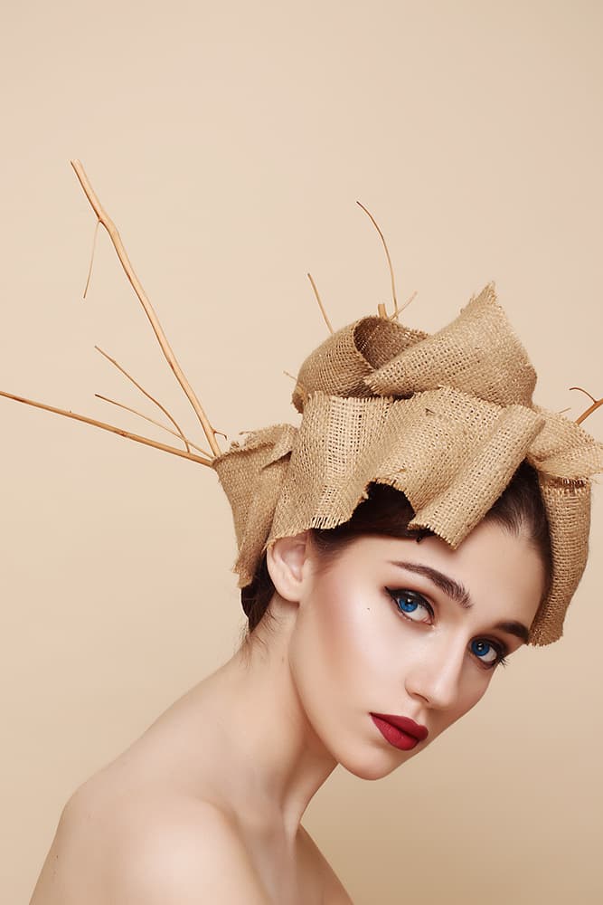 Burlap Fashion Portrait by Anthony Skip — canvas wall art