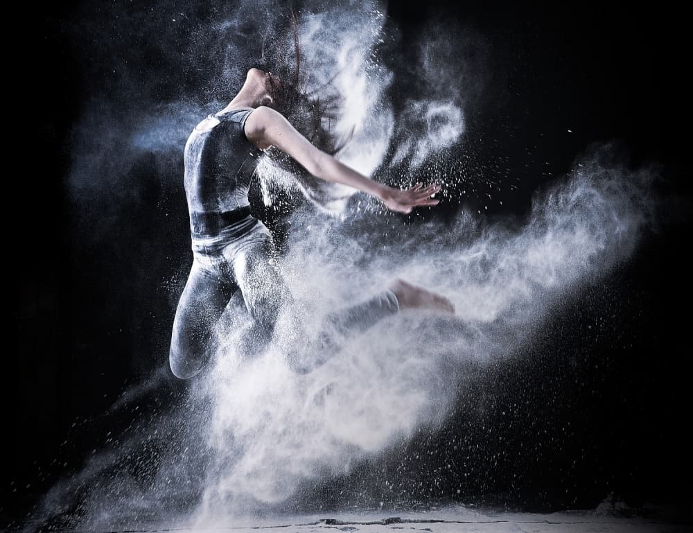 Dancer Leaping Powder by Yudhistira Yogasara — canvas wall art