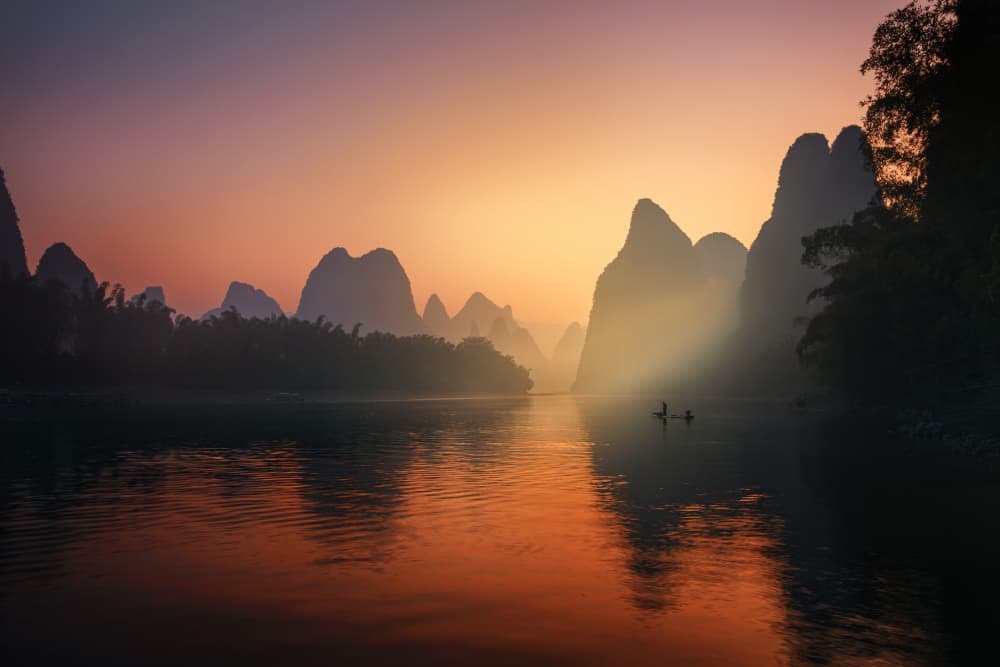Li River Sunrise Mist by Istvan Kadar — canvas wall art
