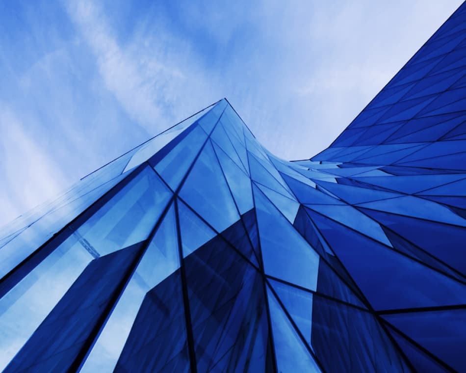 Modern Blue Architecture by Stefan Nielsen — canvas wall art