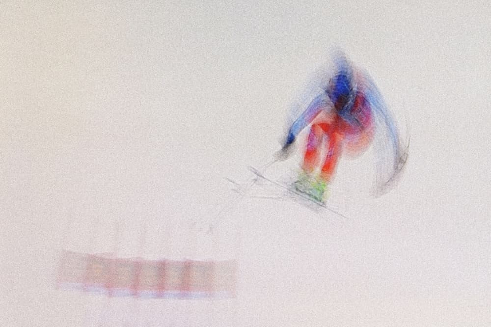 Abstract Snowboarder Motion by Zoran Milutinovic — canvas wall art