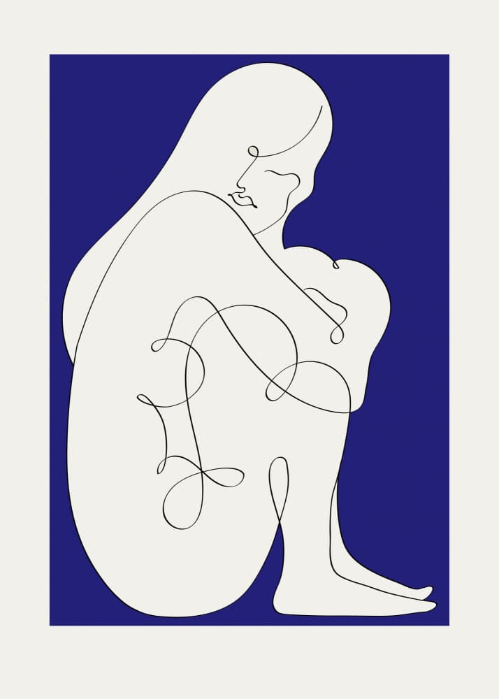 Pensive Blue Silhouette by Pictufy Studio II — canvas wall art