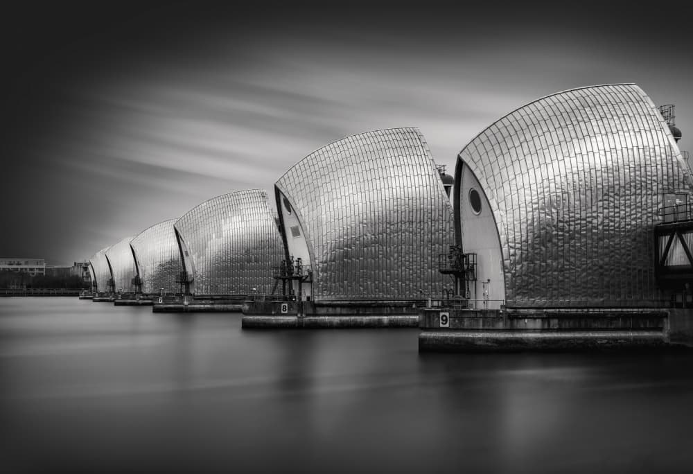 Sleek Tidal Gates by Antoni Figueras — canvas wall art