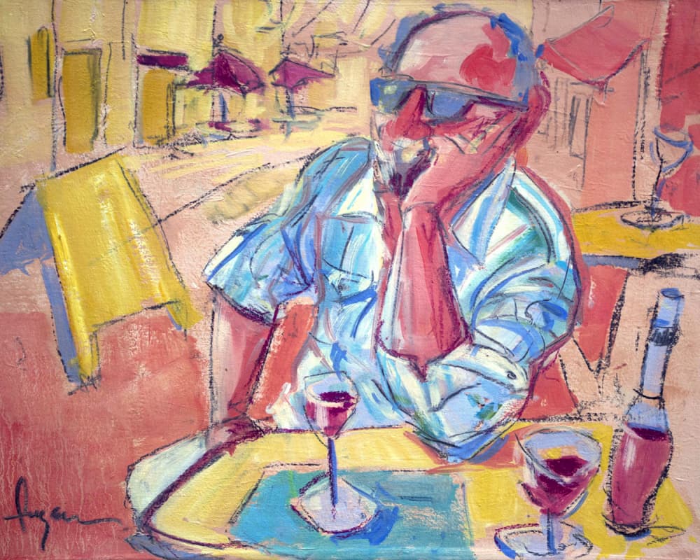 Contemplative Cafe Moment by Dorothy Fagan — canvas wall art