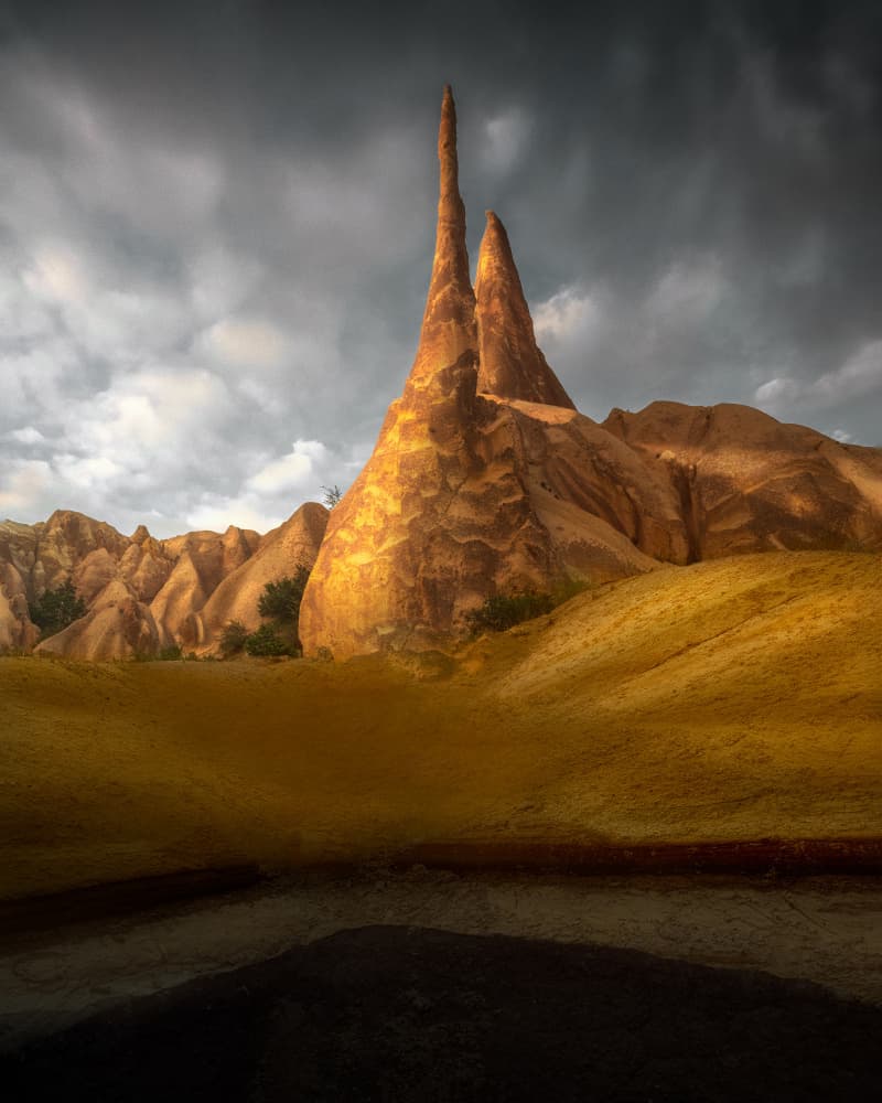 Golden Desert Spires by SANDEEP MATHUR — canvas wall art