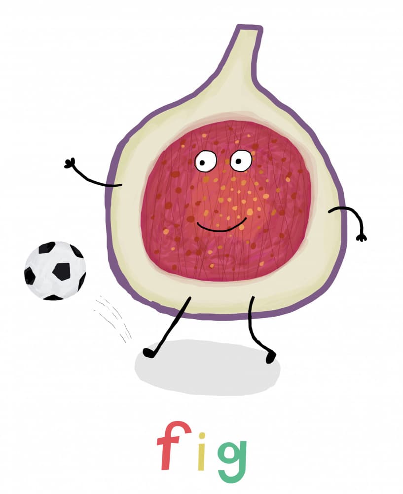 Fig Playing Soccer by Carla Daly — canvas wall art