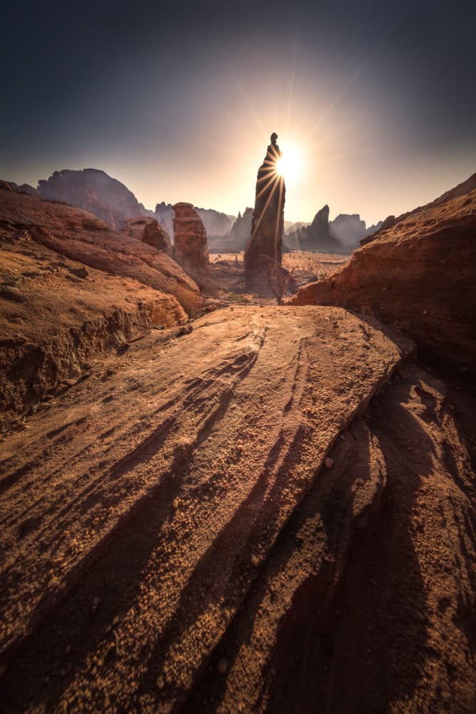 Desert Rock Sunburst by Li Ying — canvas wall art