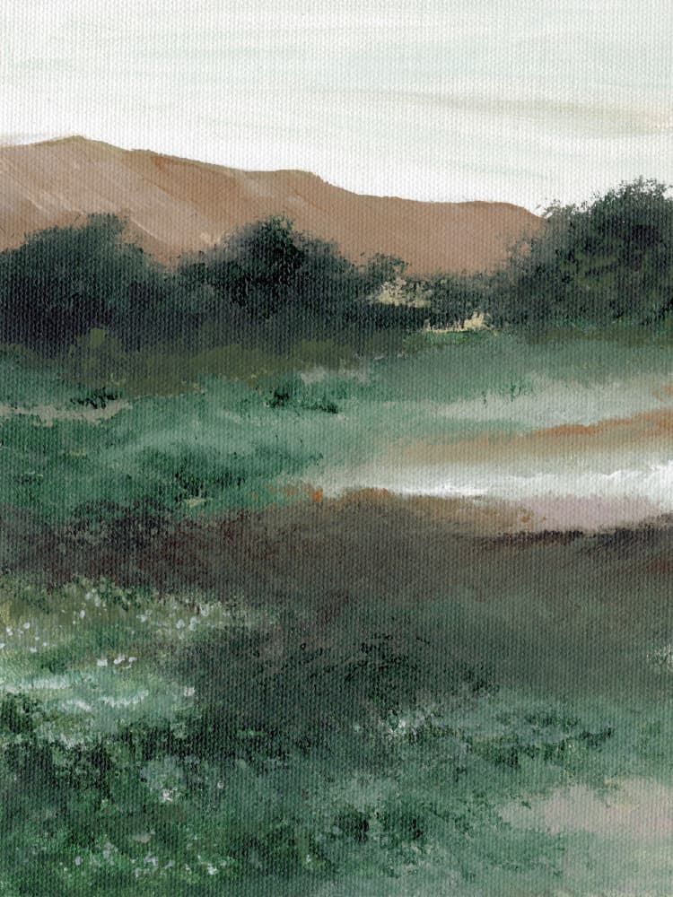 Misty Mountain Landscape by Nikita Jariwala — canvas wall art