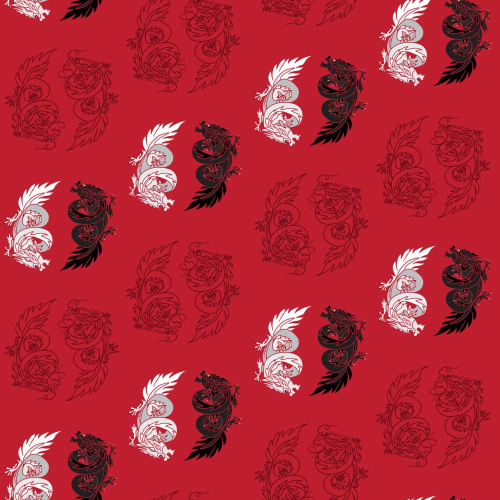 Mythical Dragon Pattern by Marika Barsrsind — canvas wall art