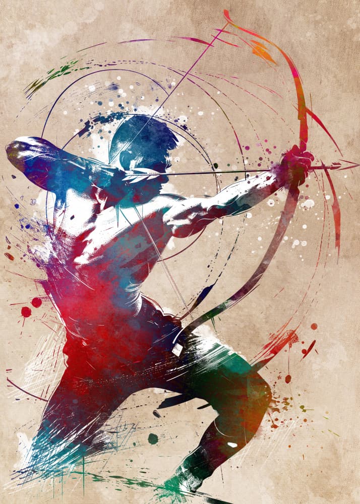 Colorful Archer by Justyna Jaszke — canvas wall art