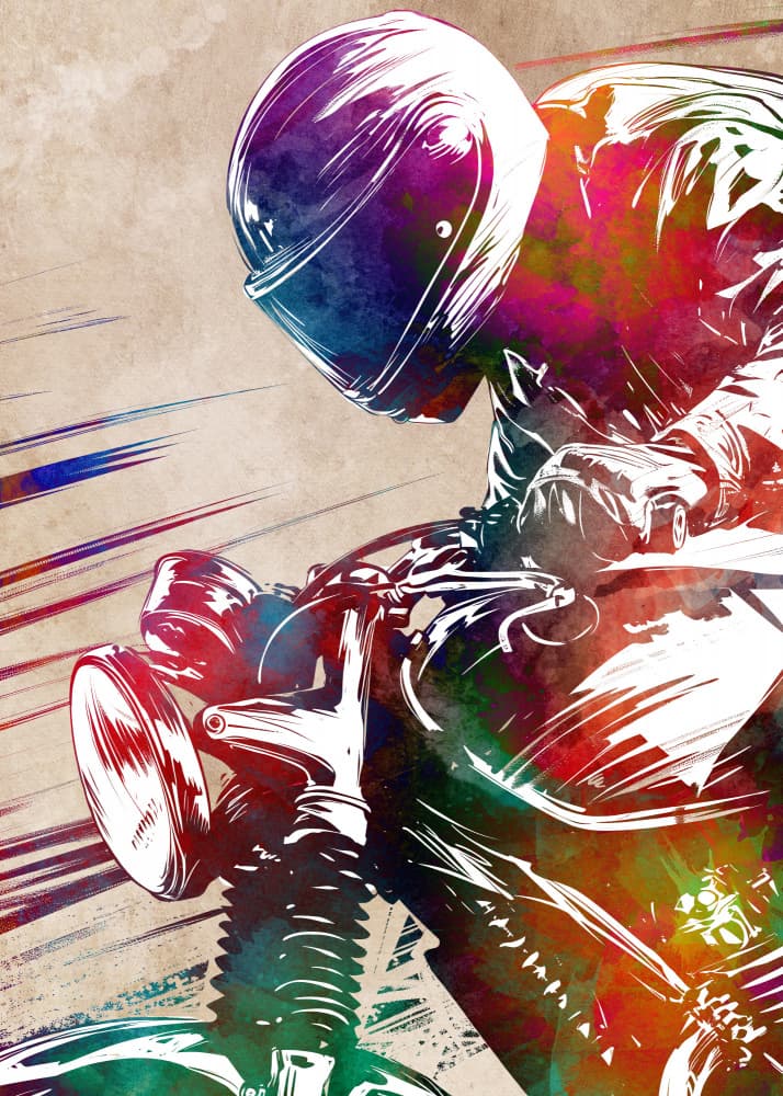 Vibrant Cafe Racer by Justyna Jaszke — canvas wall art