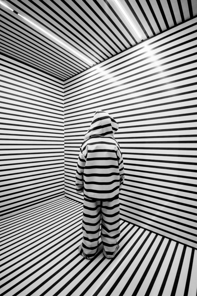 Striped Room Illusion by Joshua Raif — canvas wall art