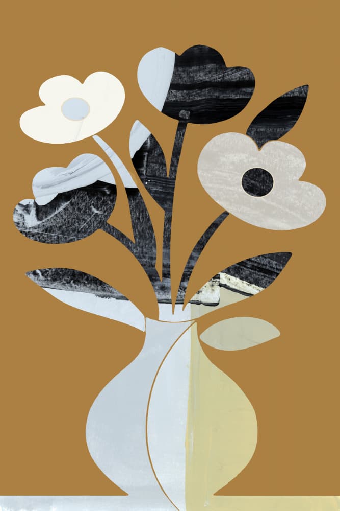 Modern Floral Vase by casa cartissi — canvas wall art