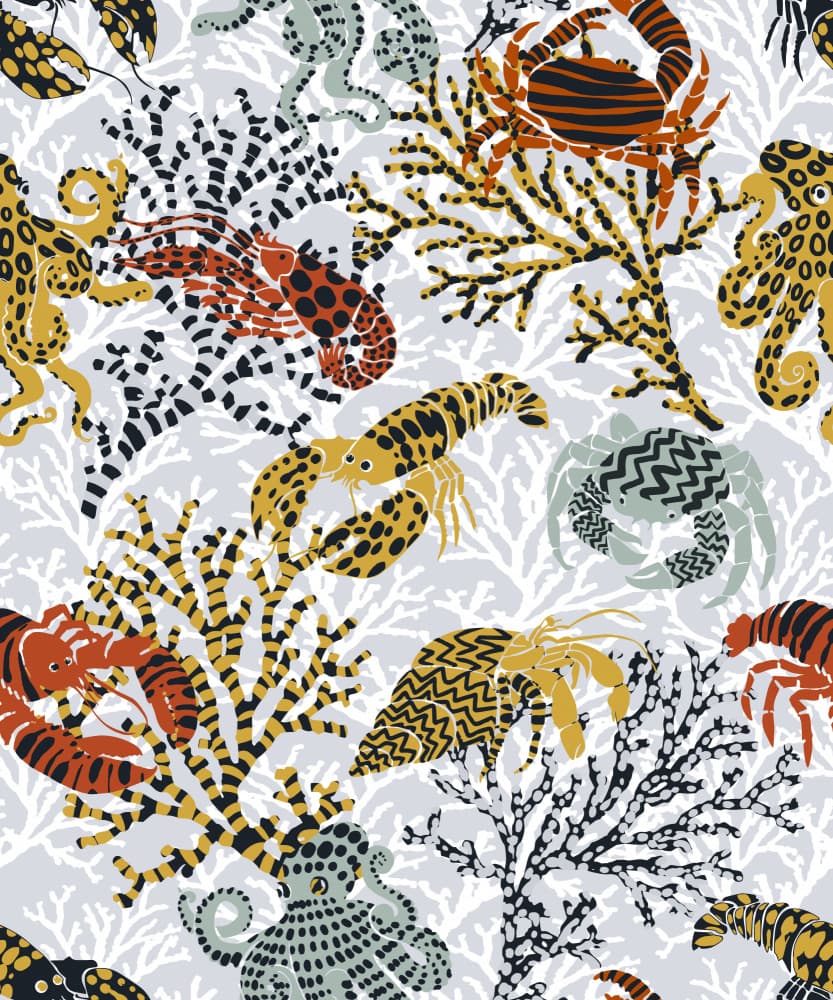 Marine Life Pattern by Annick — canvas wall art