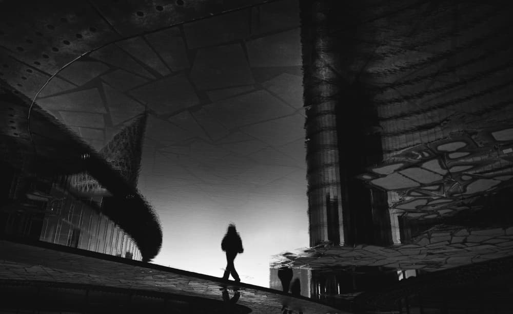 Moody Silhouette Reflection by Antonio Grambone — canvas wall art